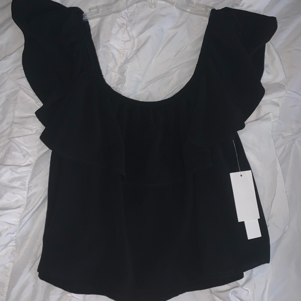 Black Ruffle Blouse - Picture 2 of 3